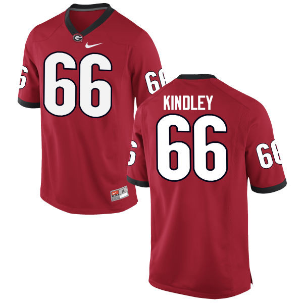 Men Georgia Bulldogs #66 Solomon Kindley College Football Jerseys-Red - Click Image to Close